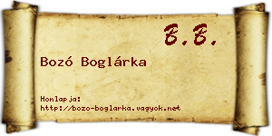 Bozó Boglárka névjegykártya