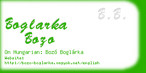 boglarka bozo business card